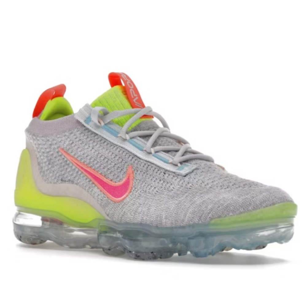 Nike Air VaporMax 2021 FK Gray with Red and Green Accents